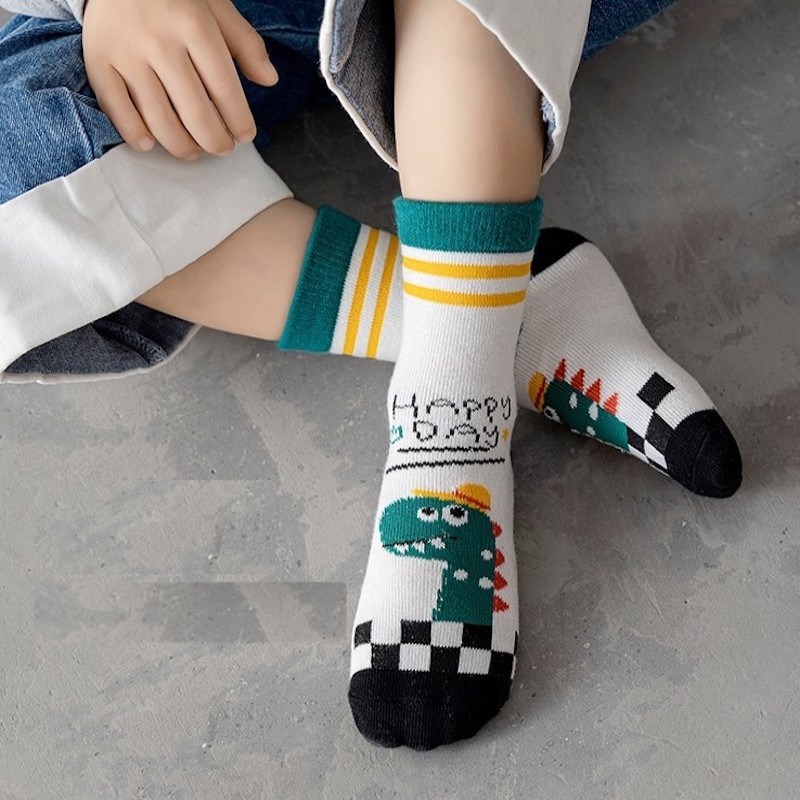 Boys Dinosaur 3-5 years Summer Cotton Socks Set of 5 Pairs KS61